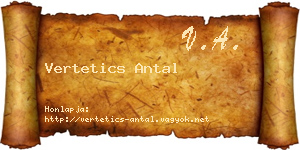 Vertetics Antal névjegykártya